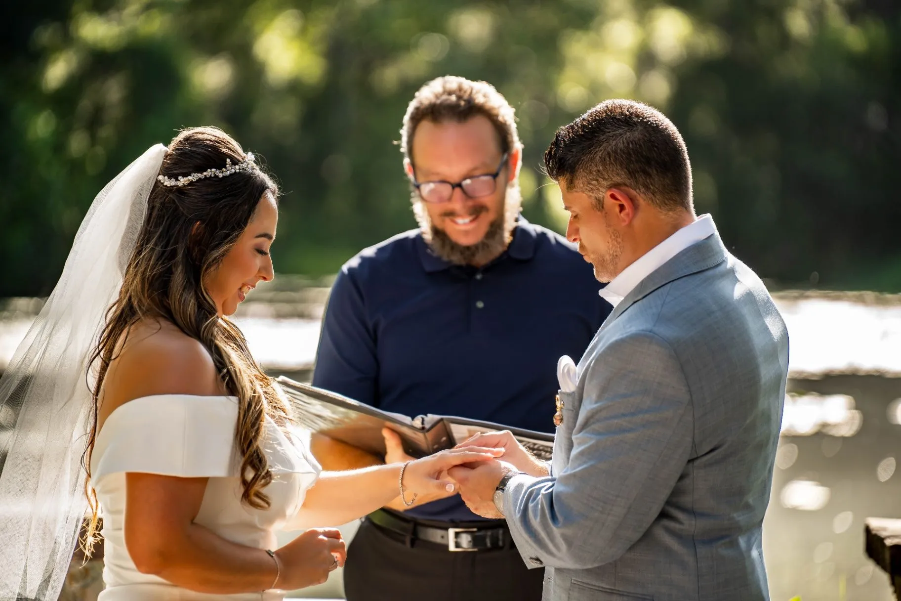 Officiant leading a wedding ceremony